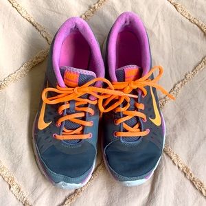 Nike tennis shoes- pink, orange, gray